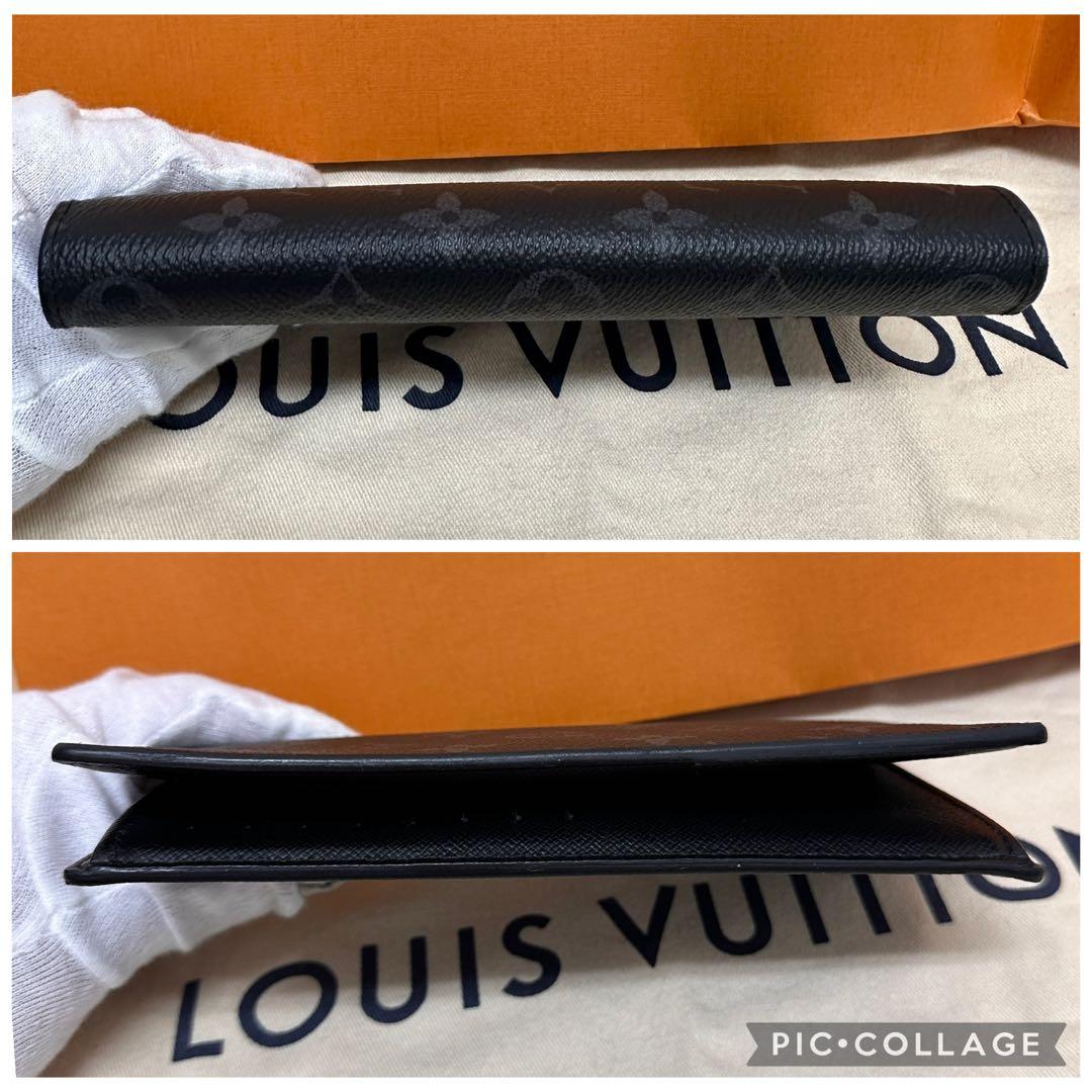 【使用わずか】ルイヴィトン長財布 モノグラム エクリプス ポルトフォイユ・ブラザ