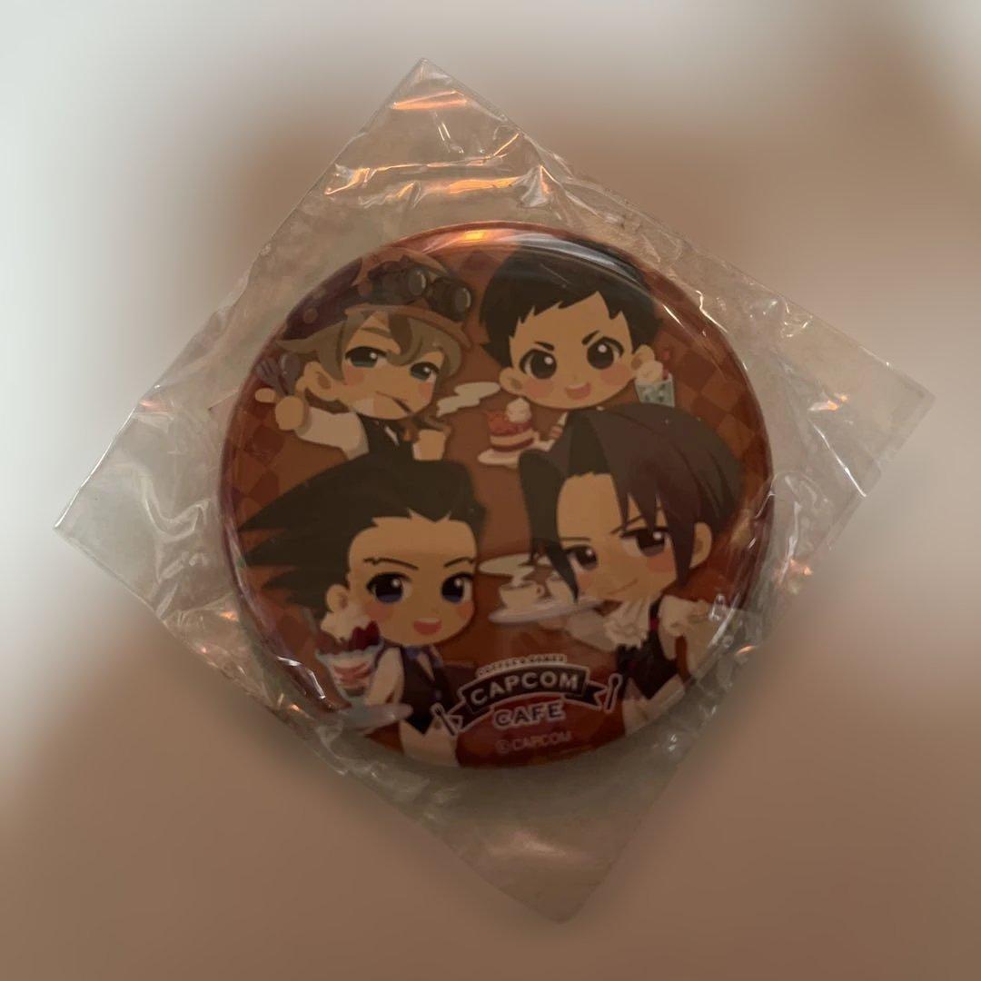 逆転裁判 カプコンカフェ限定！！ 成歩堂 御剣 龍ノ介 ホームズ 缶バッジ