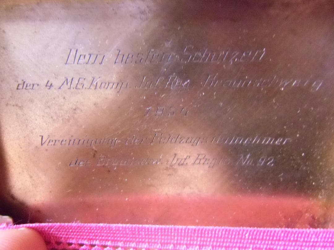 ⊞ドイツ軍＊歩兵第１７連隊優秀射撃者授与シガレットケース（実物）