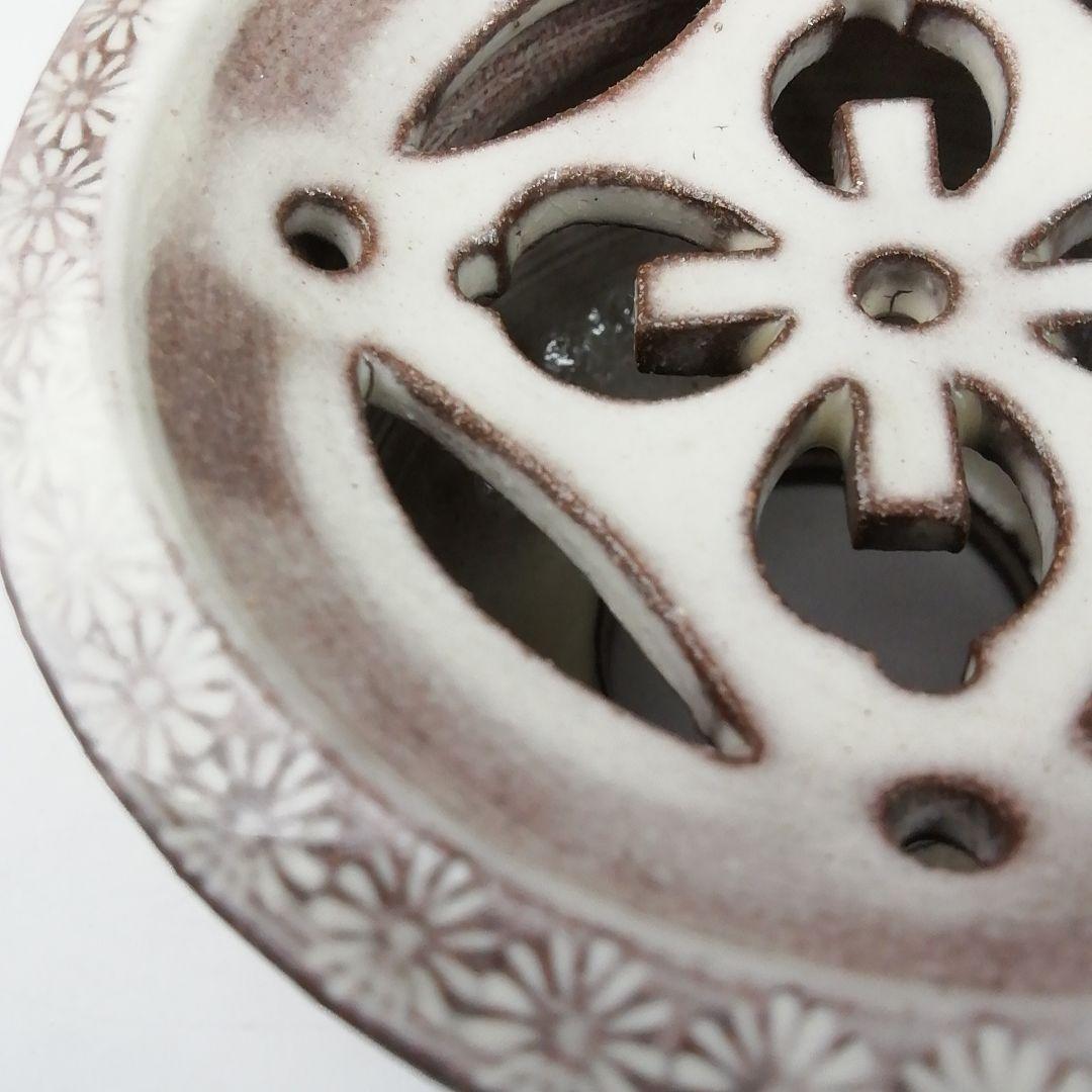 T754 蓋置 『紫三島砂金袋』『森里陶楽 造』 共箱 茶道具