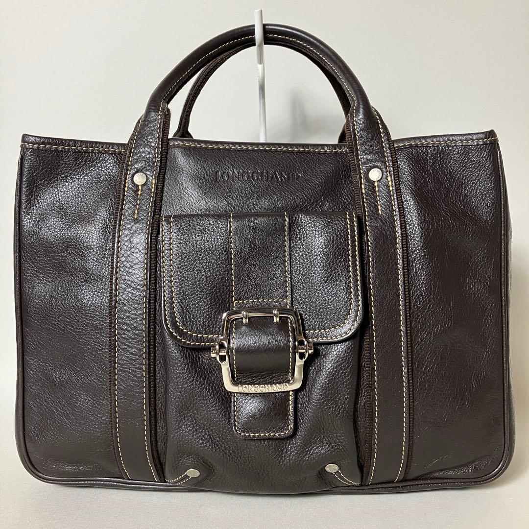 2512-30｜美品｜ロンシャン ハンドバッグ レザー ダークブラウン