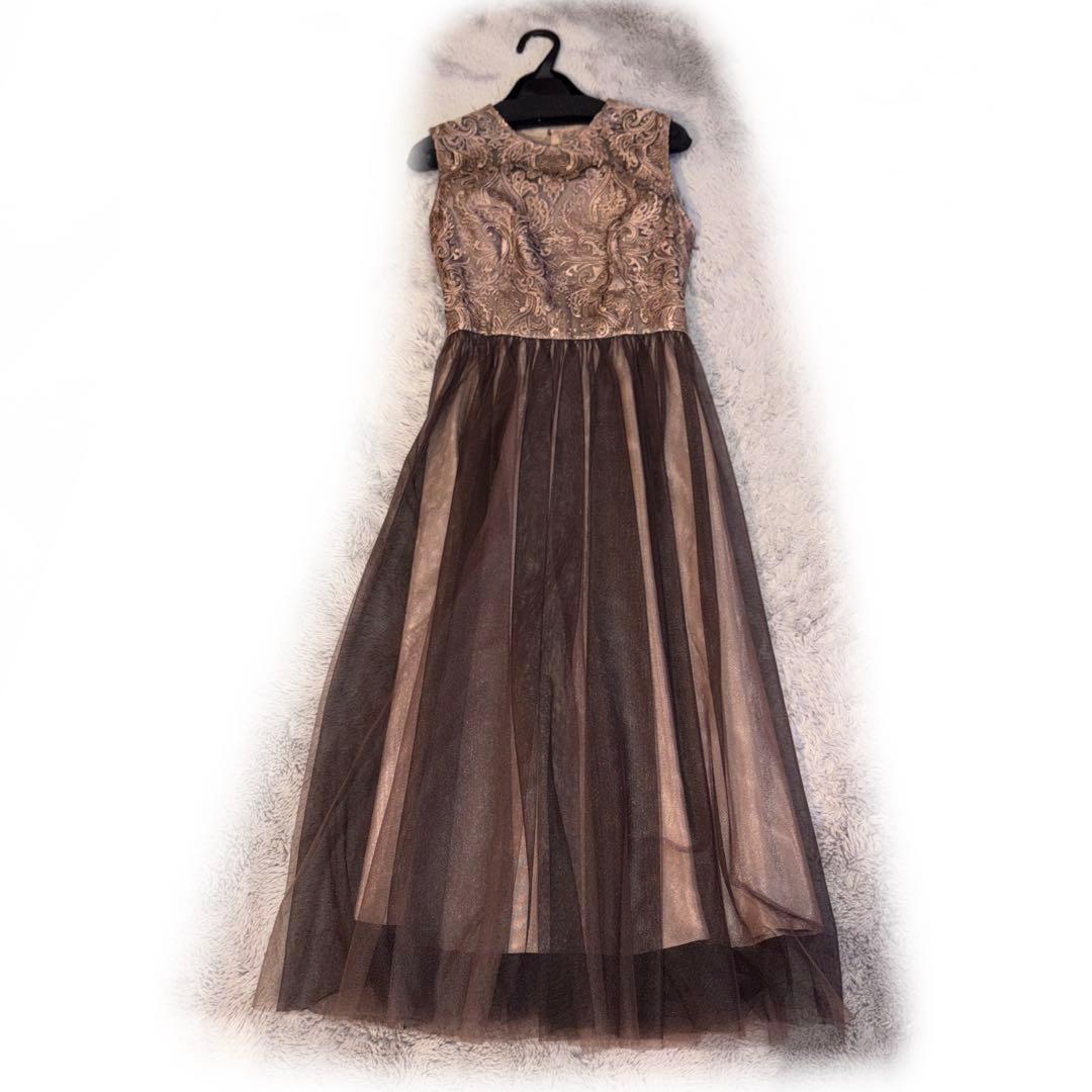 【美品】AIMER エメ オーナメント刺繍レースパーティドレス