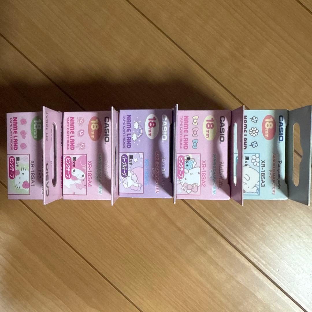 【新品、未使用】サンリオ CASIO ネームランド 5種類　入学　入園準備