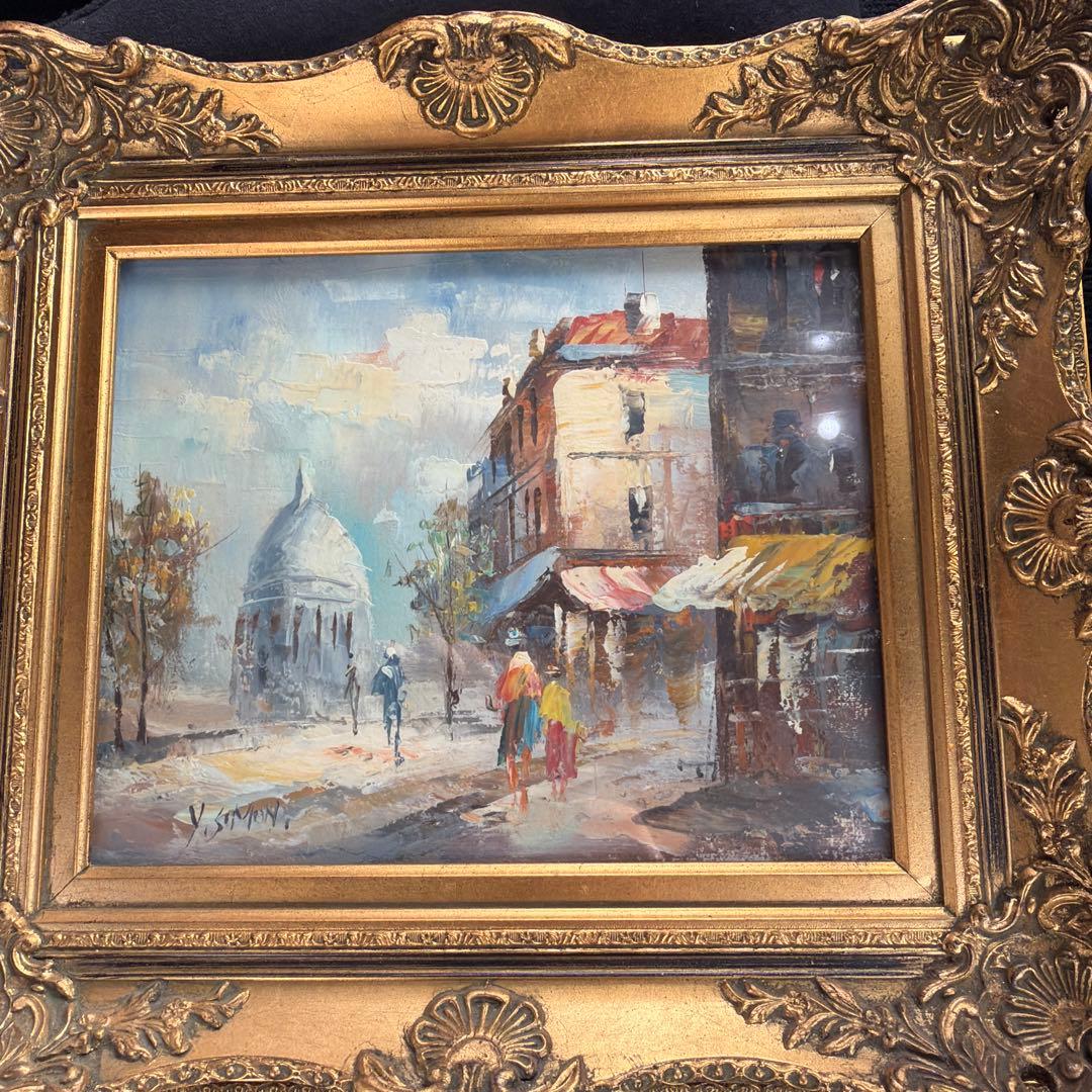 Y. Simoni 油彩画 風景画 金色フレーム - メルカリ
