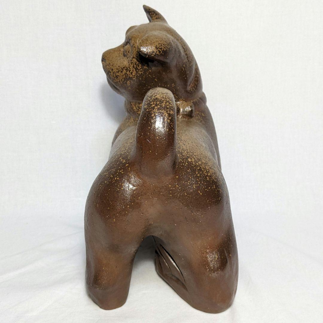 岡山県重要無形文化財 浦上善次 備前焼 甲戌 共箱共布栞 干支置物 犬 イヌ