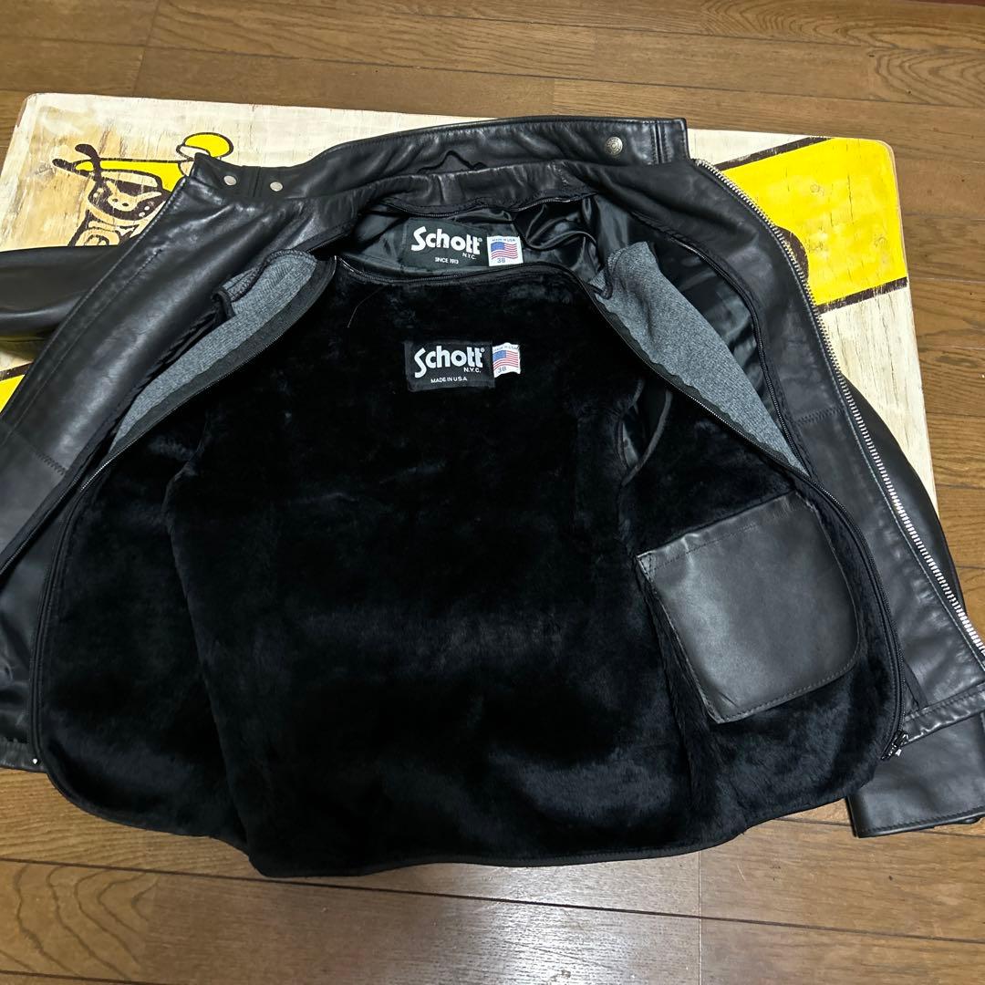 超美品‼️最新型schott641 38インチ ライダースインナーボア付 - メルカリ