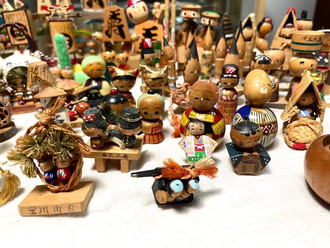 昭和の懐かしいものセット C お土産こけし 豆こけし まとめて 大量