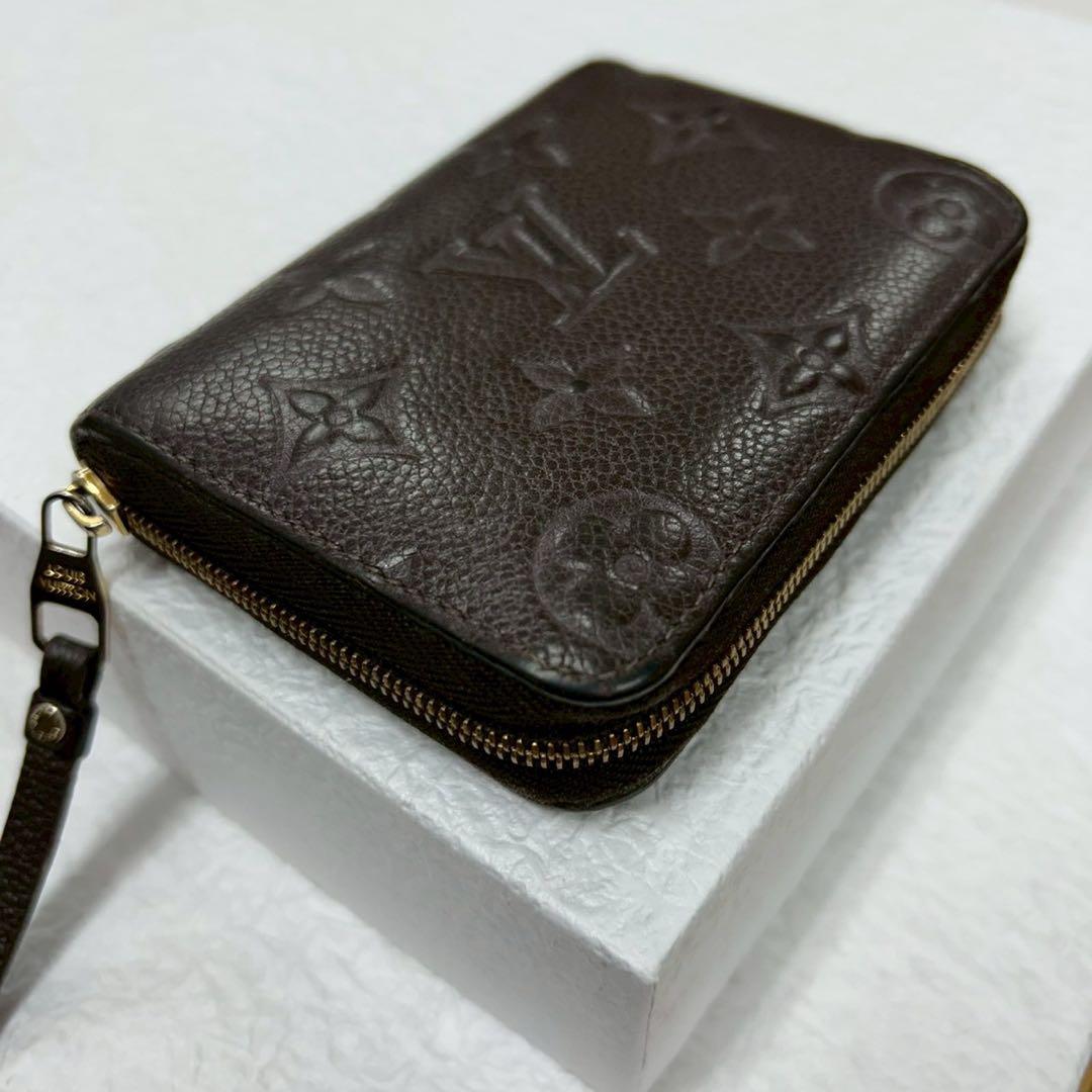 【極美品】ルイヴィトン　ジッピー　パース　アンプラント　ダークブラウン