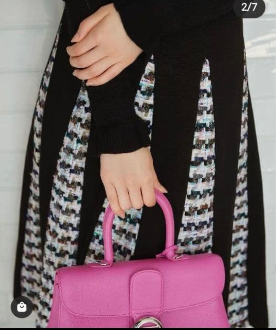 チェスティ　ツイードニットスカート黒