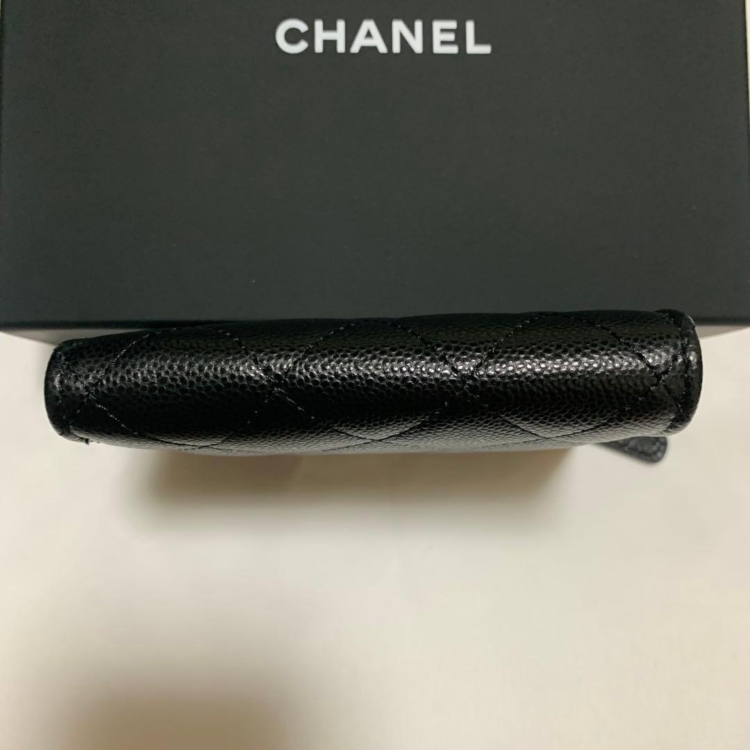 【新品】CHANEL ミニ財布 L字ファスナー キャリアスキン