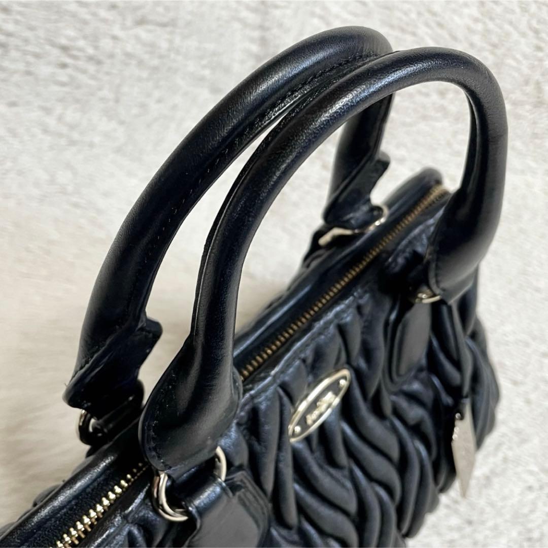 美品 COACH コーチ マディソン キルティング 2way ハンドバッグ 黒