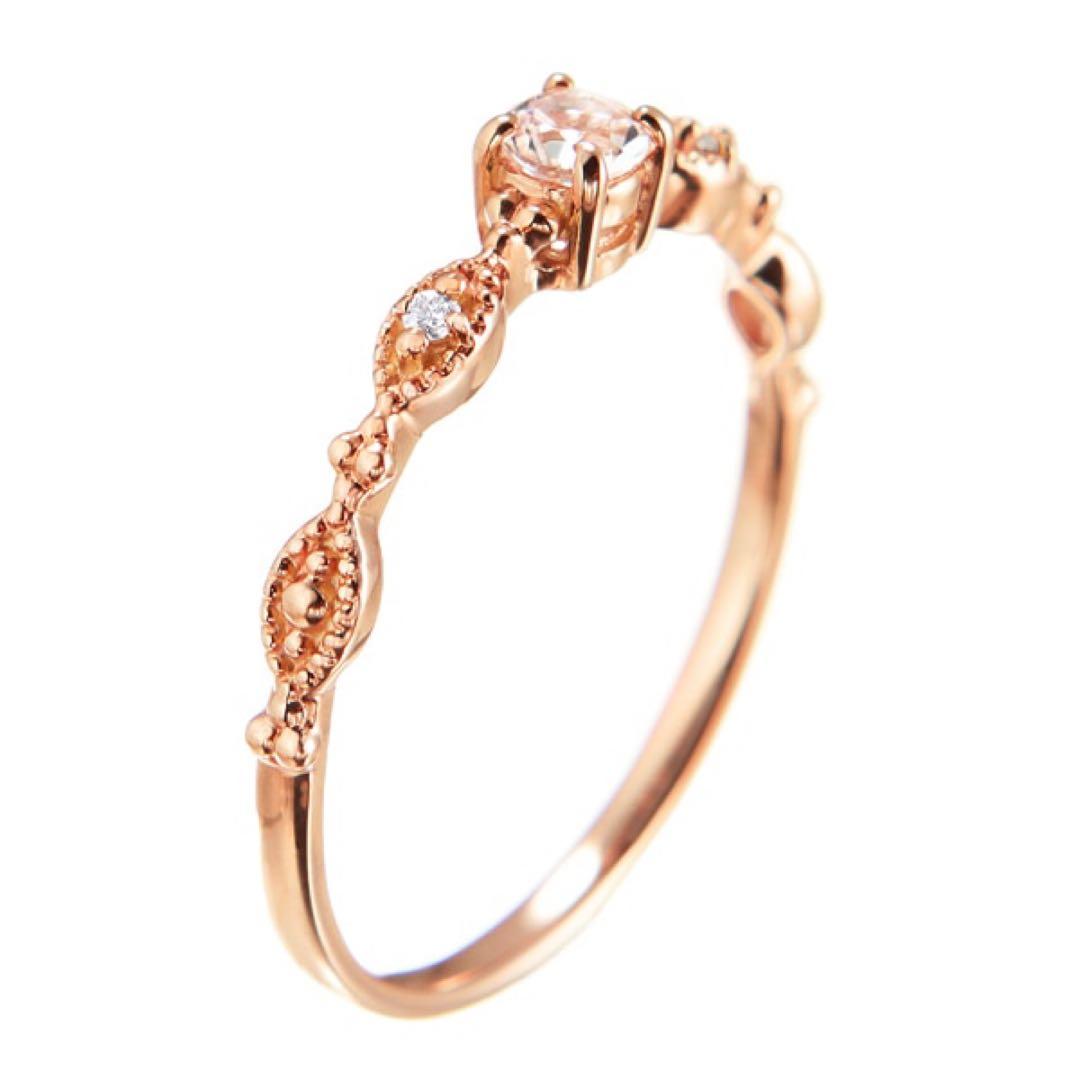 ジュエリーツツミ モルガナイト・ダイヤモンドリング12号