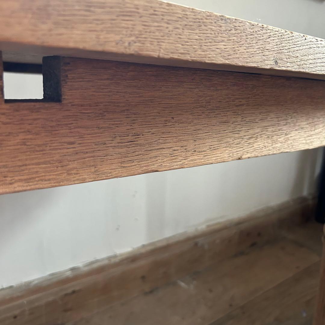 フランスアンティーク オーク剥離 コンソールテーブル 壁付 店舗什器40-B