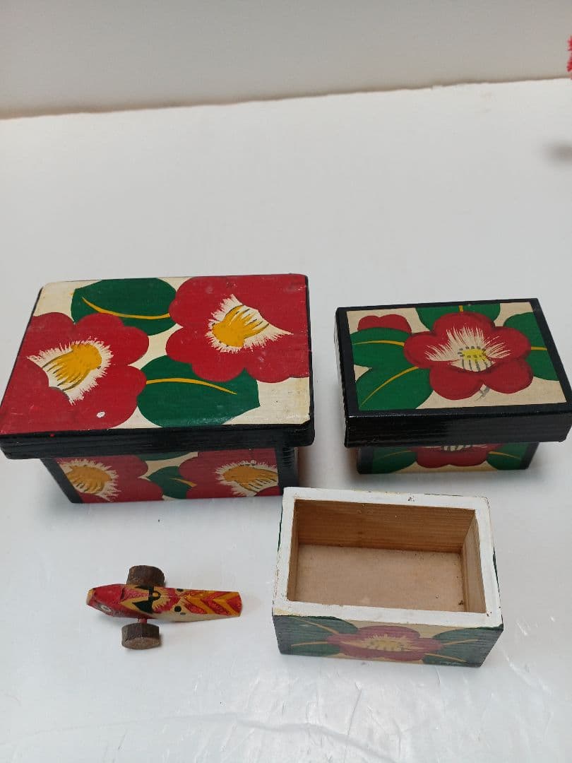 郷土玩具鹿児島神宮化粧箱羽子板 坊津唐カラ船熊本化粧箱3個(