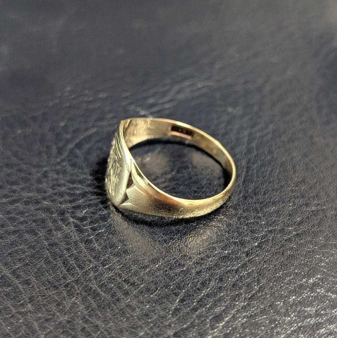 UK K9 モノグラム シグネット ゴールドリング 17号 ロンドン 1946