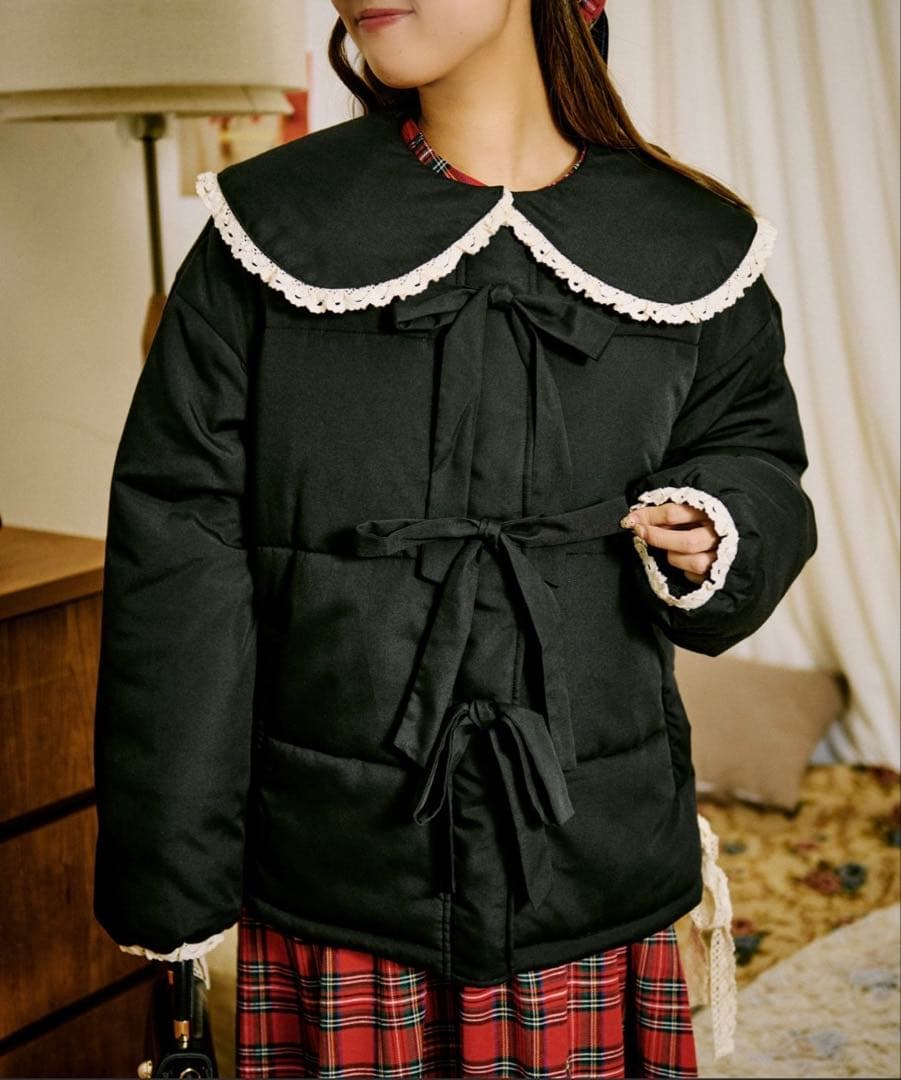 逃げ水あむちゃん着用2WAYアソートキルティングジャケット ブラック