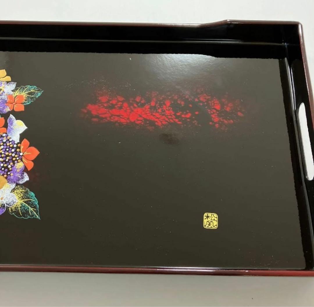 新品　未使用　おぼん　漆塗り　高級　レア　希少価値　匿名発送　送料無料　花柄
