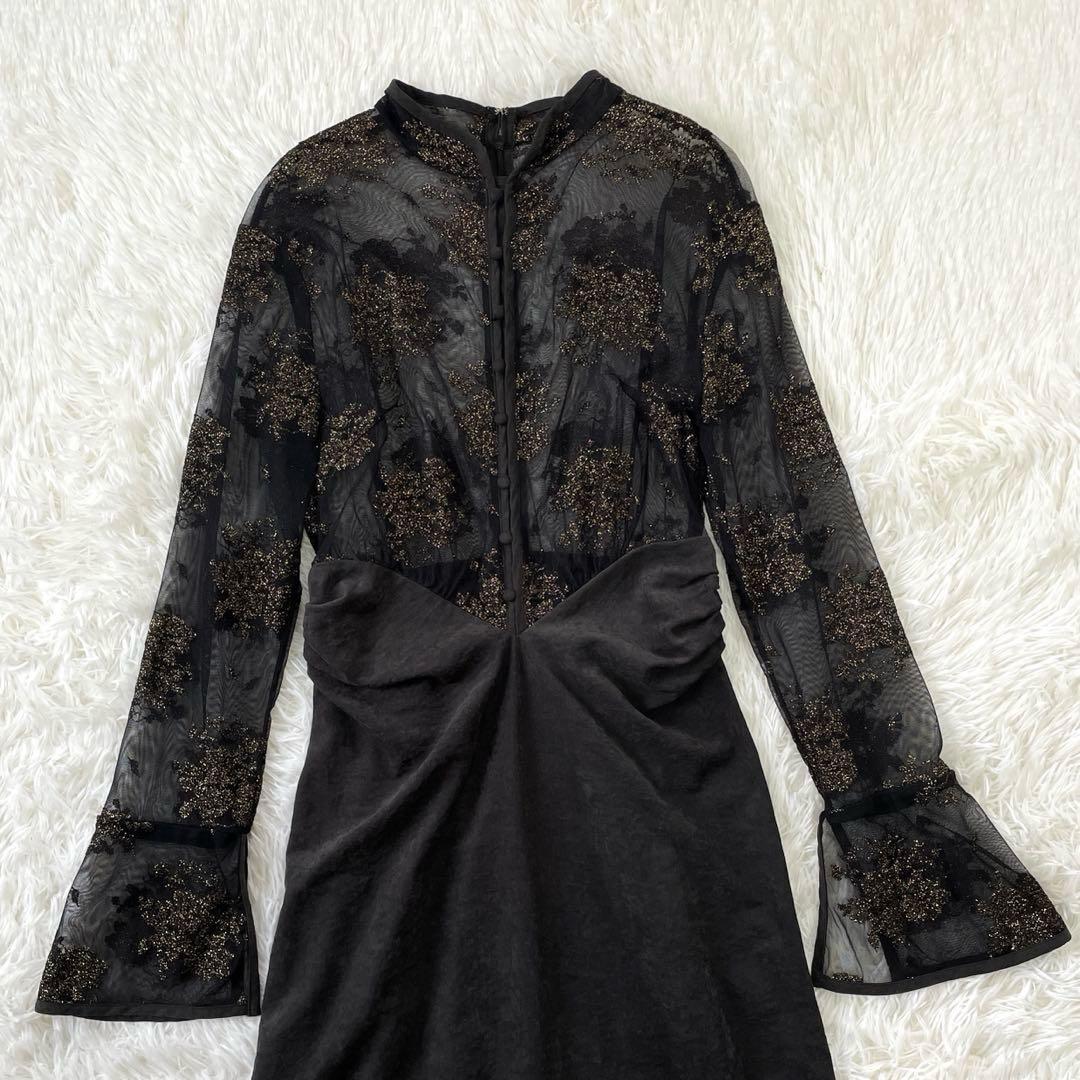 【美品】Ameri FLOWER LACE DRESS インナーキャミ欠品 M