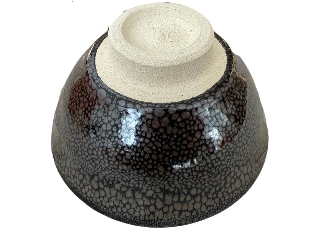 小紋三島茶碗 金田鹿男作【極上品】お茶道具/共箱 佳香】金 金田鹿男