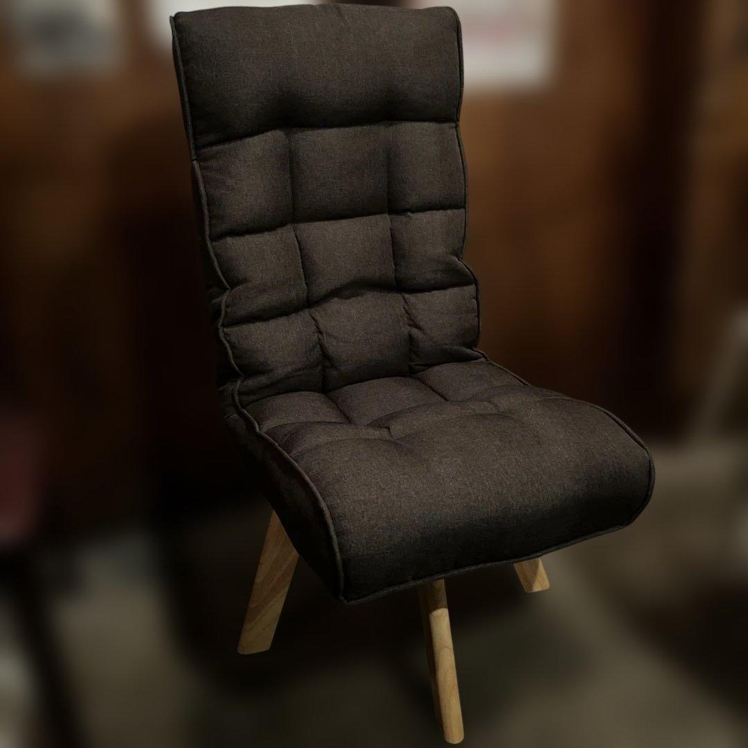 ダークブラウン リクライニングチェア 360度回転