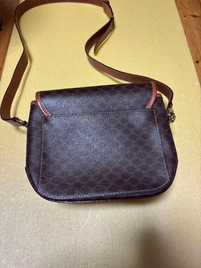 CELINE ショルダーバッグ マカダム柄 ヴィンテージ ゴールド金具