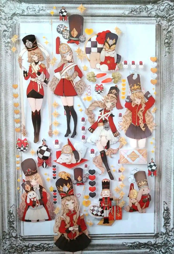 J65＃小兔兵進行曲(PET)studio6切り売り海外人物マステ女の子｜文房具