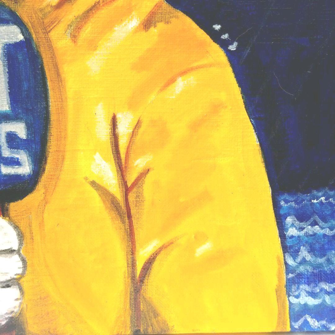 油絵 専用 嵐の訪れを伝える猫 サバトラ白ちゃん編