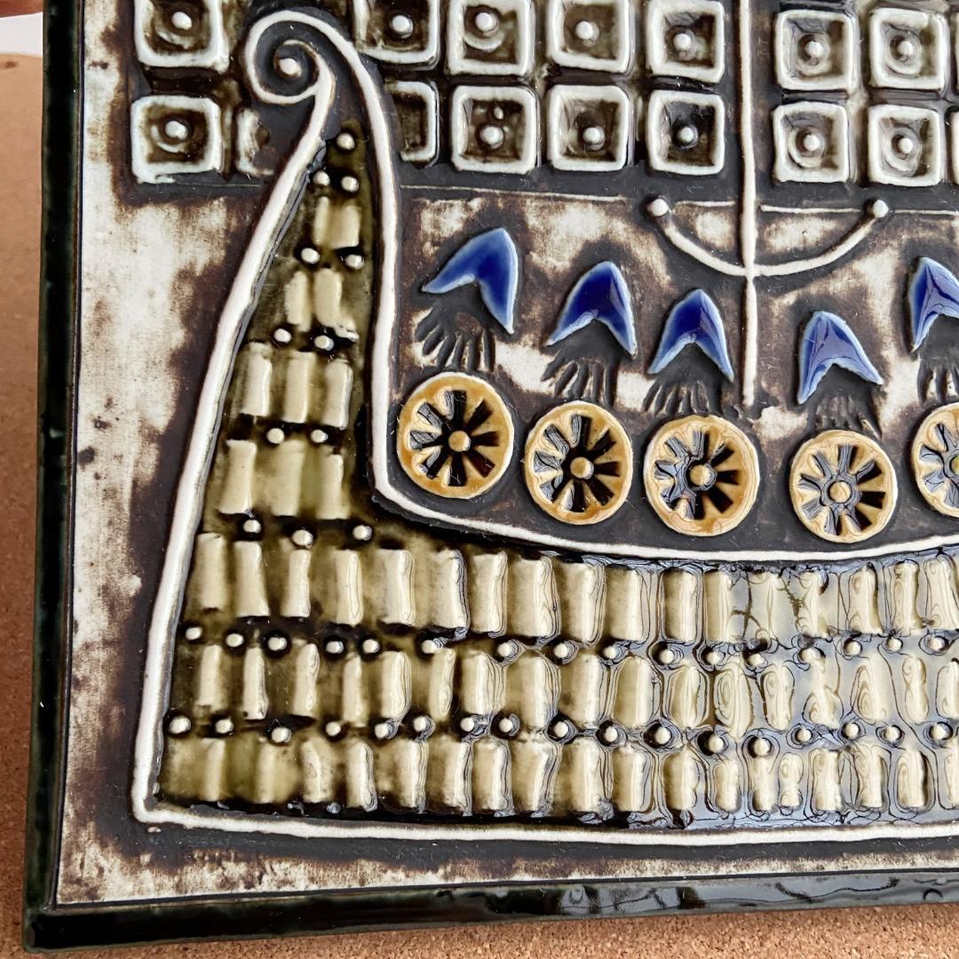 Lisa Larson リサラーソン 陶板 UNIK ユニーク 船 バイキング③ Lisa