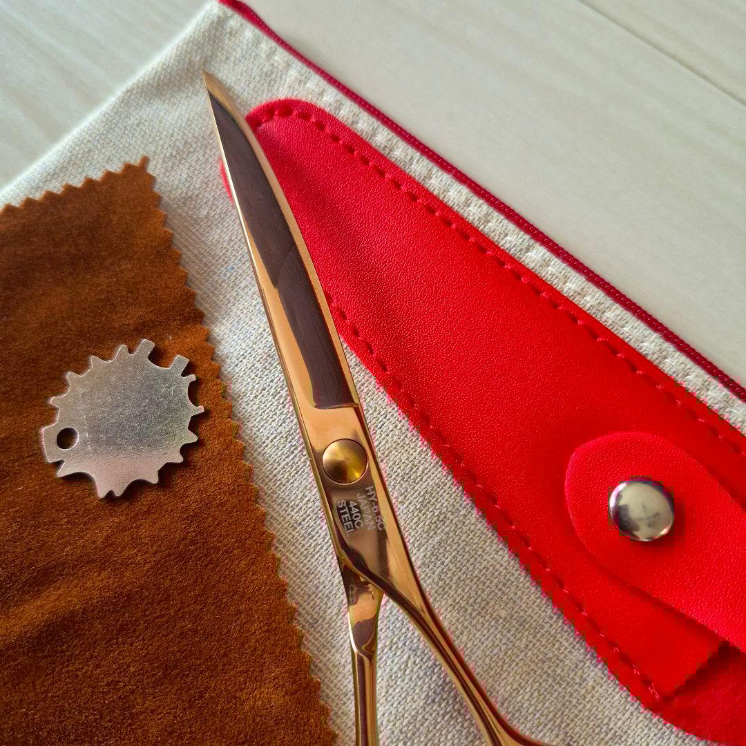 新品☆フェニーチェ カーブシザー☆ギザ刄 トリミングシザー6.5インチ