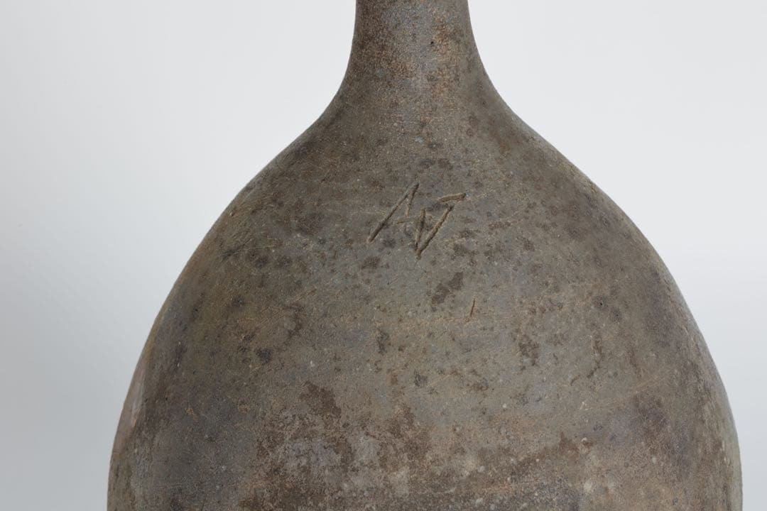 らっきょ 備前焼 徳利 らっきょ徳利 花入れ 酒器 陶芸 共箱付き｜