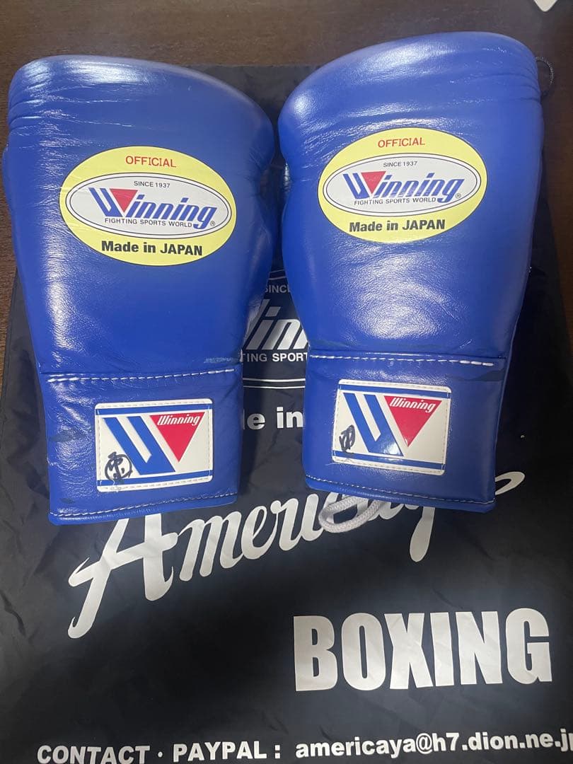 Winning ボクシンググローブ 10 oz 青 Winning Lace-up Boxing Gloves - Blue – WJapan Boxing
