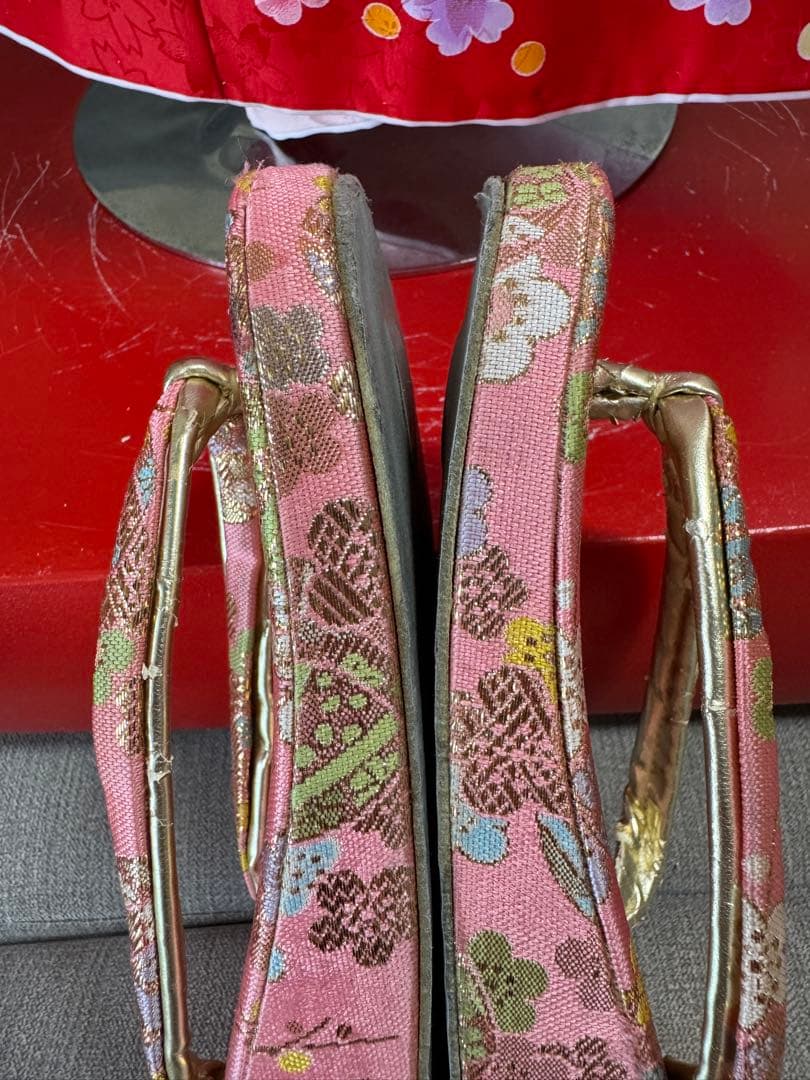 7歳七五三　セット　グリーン系着物