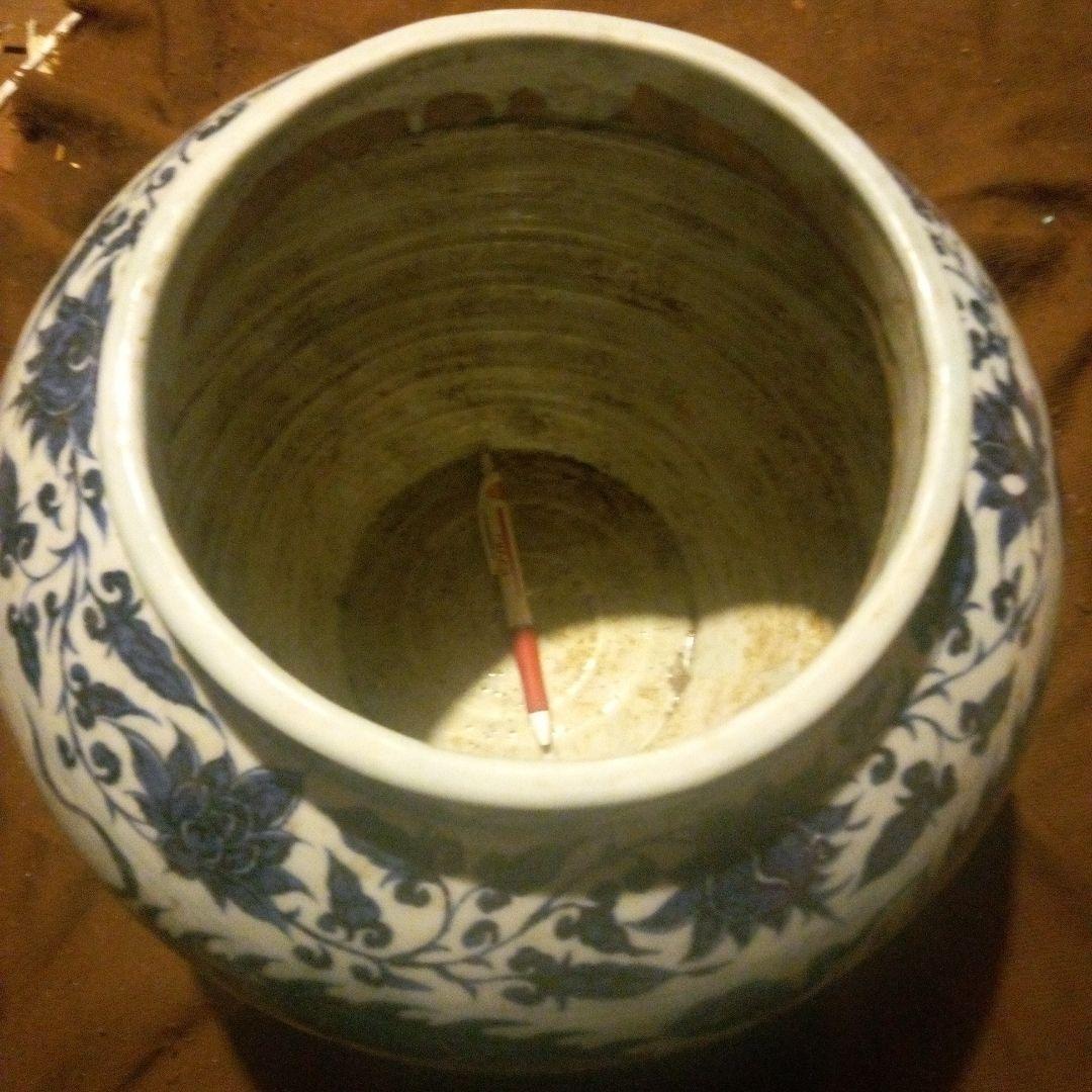 中国陶磁器 元染付 龍大壺