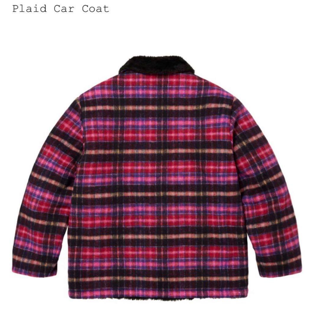 試着のみ Supreme Plaid Car Coat \"Pink\" Mサイズ