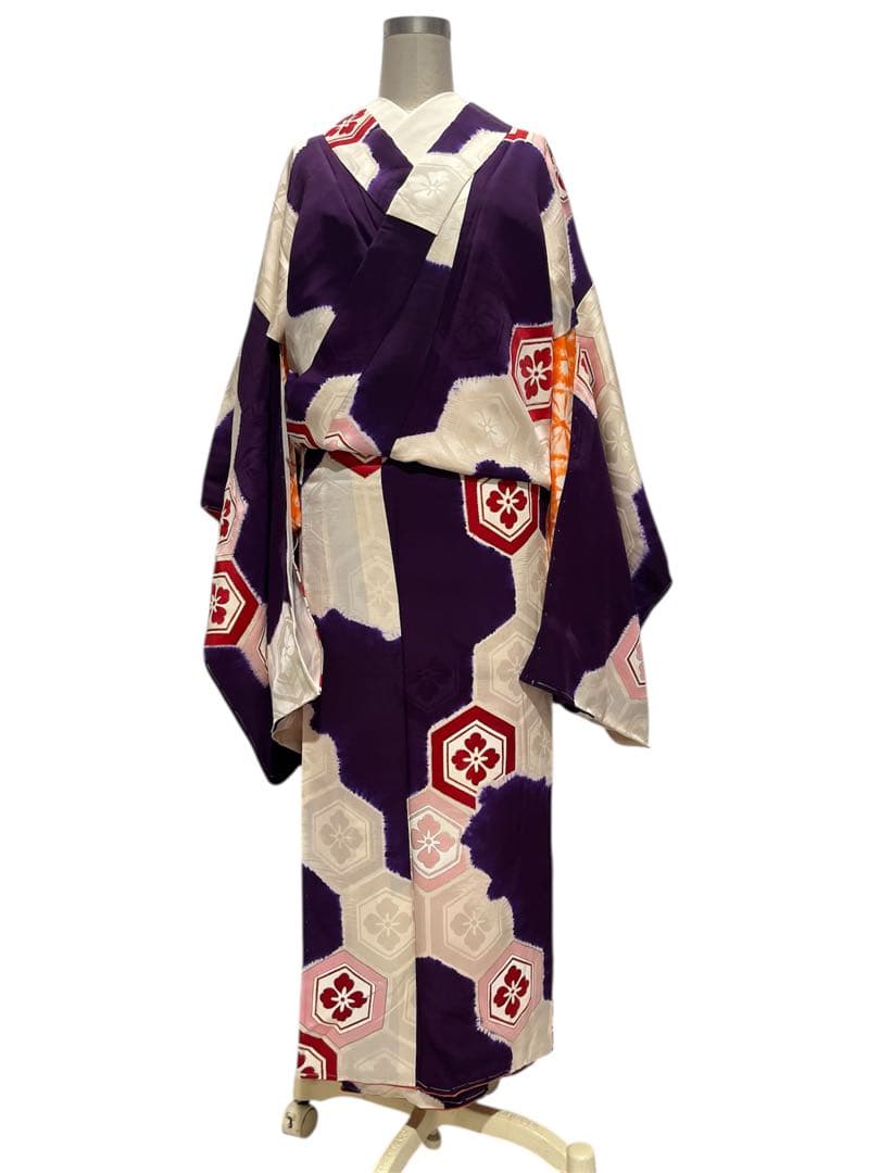 高級 訪問着 正絹 袷 友禅 金彩 ブルー 暈し染め 叩き染め 約80万円 未