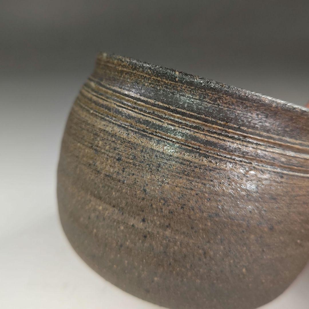 ウ284 健水『珠洲 燻べ焼 共箱』こぼし 茶受け 茶道具