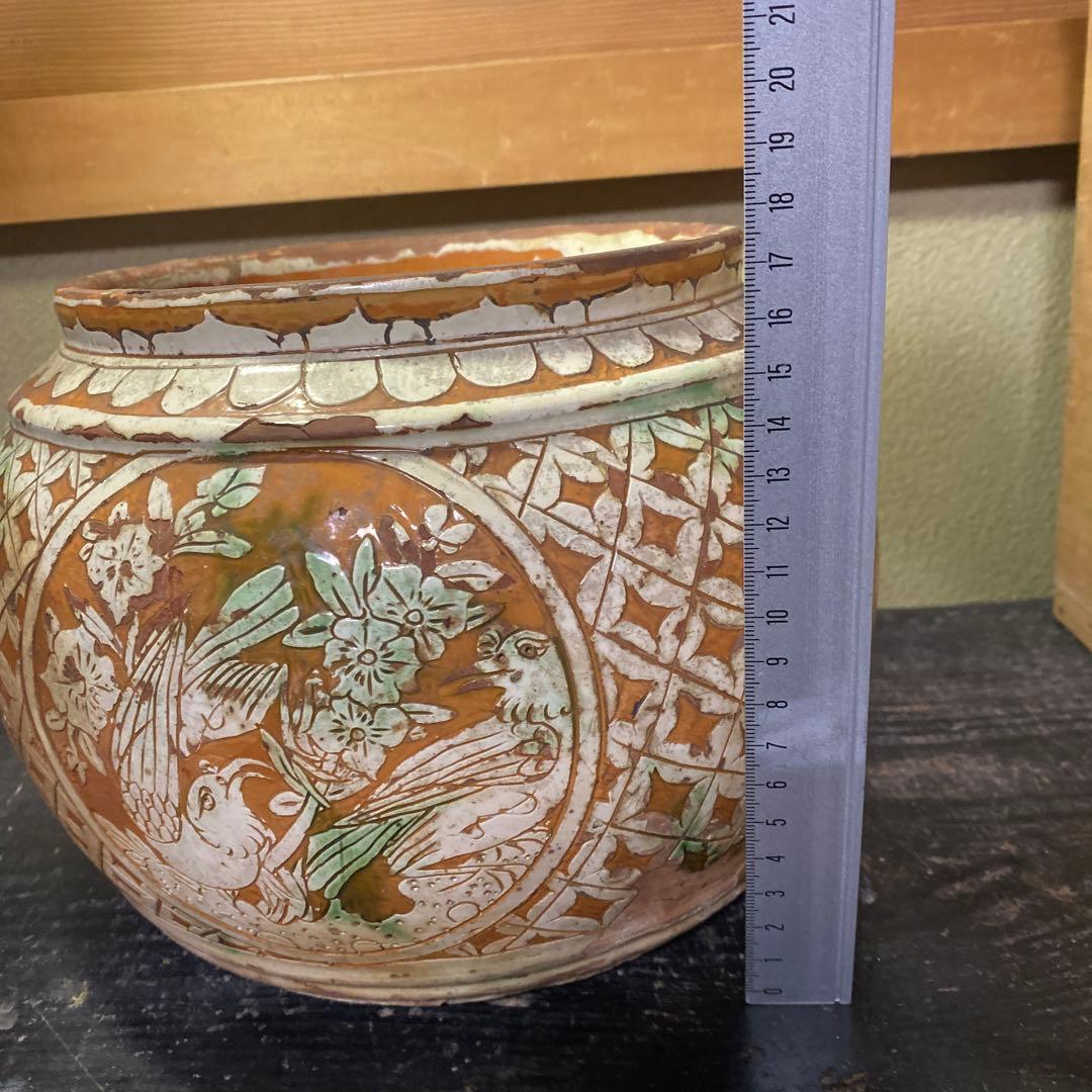 中国古玩 鳥華図花瓶 23cm18cm
