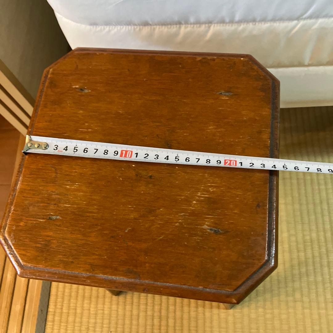 アンティーク木製 スツール 丸椅子 花台 昭和レトロ 古道具 古家具　角椅子