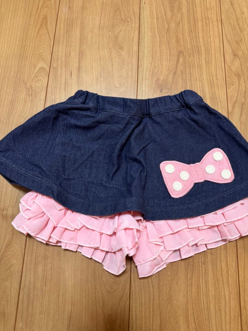 新品♡シャーリーテンプル♡肩フリルトップス♡スカート風パンツ♡80〜90cm