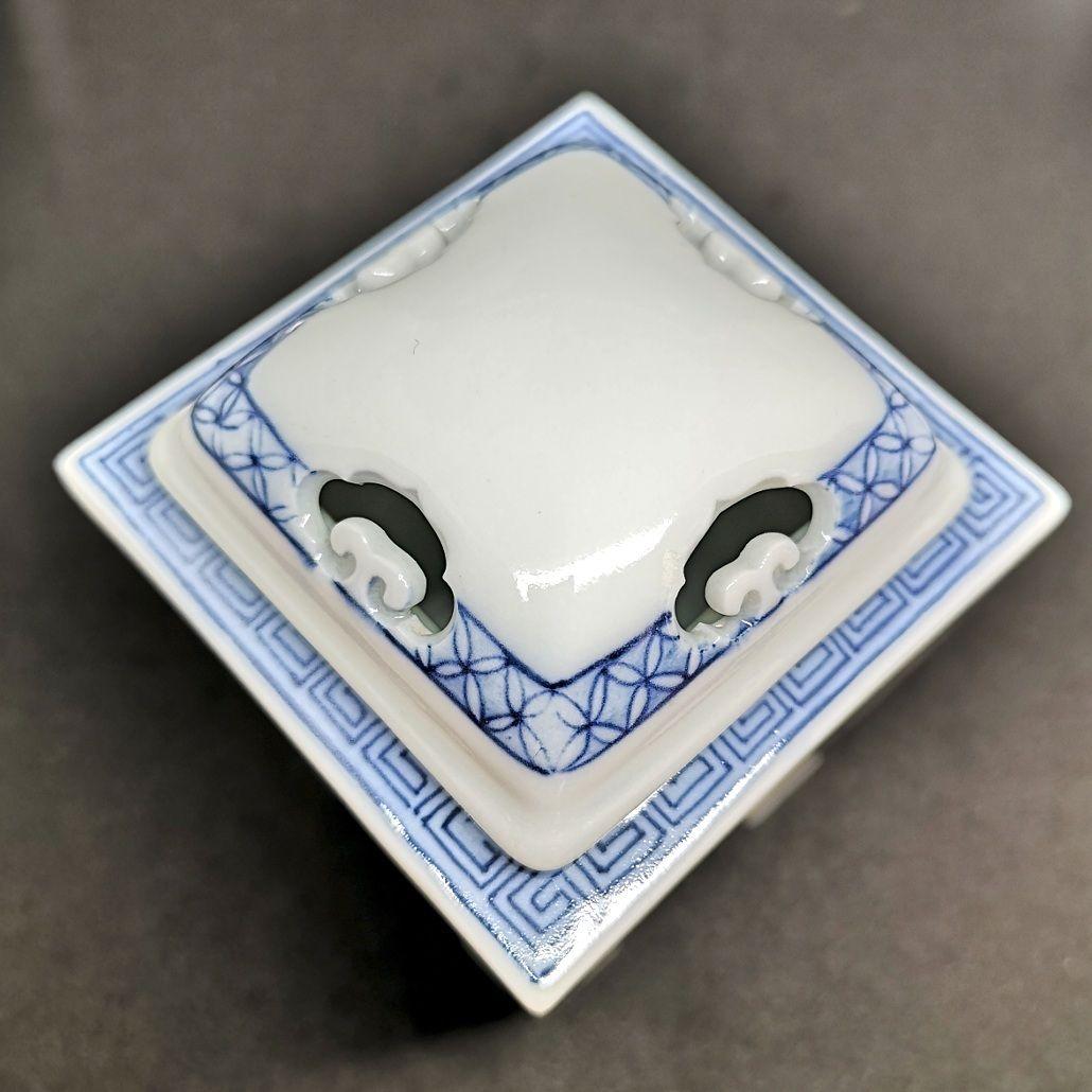 1950s アンティーク 十二代今泉今右衛門 茶道具】『色鍋島染付絵香炉