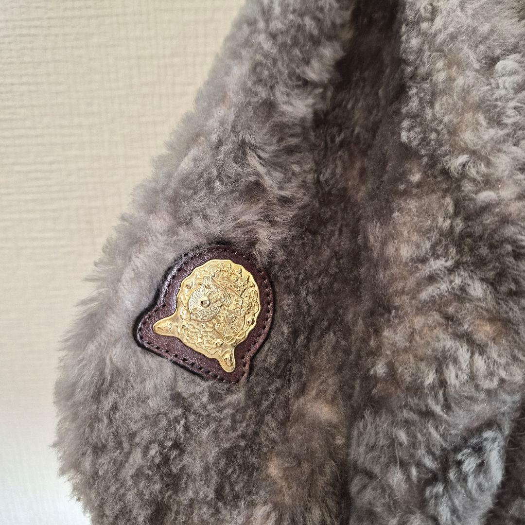 美品 a.d.m.j ムートン ファー バッグ グレー