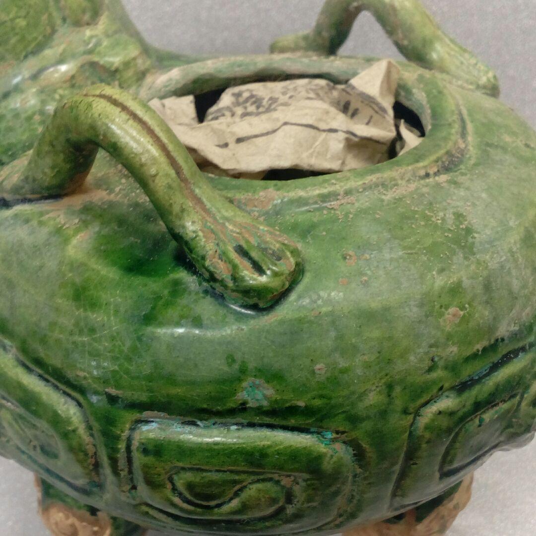 時代古玩中国朝鮮緑釉美術獣羊形時代景色アンティーク美品香炉当時物コレクション