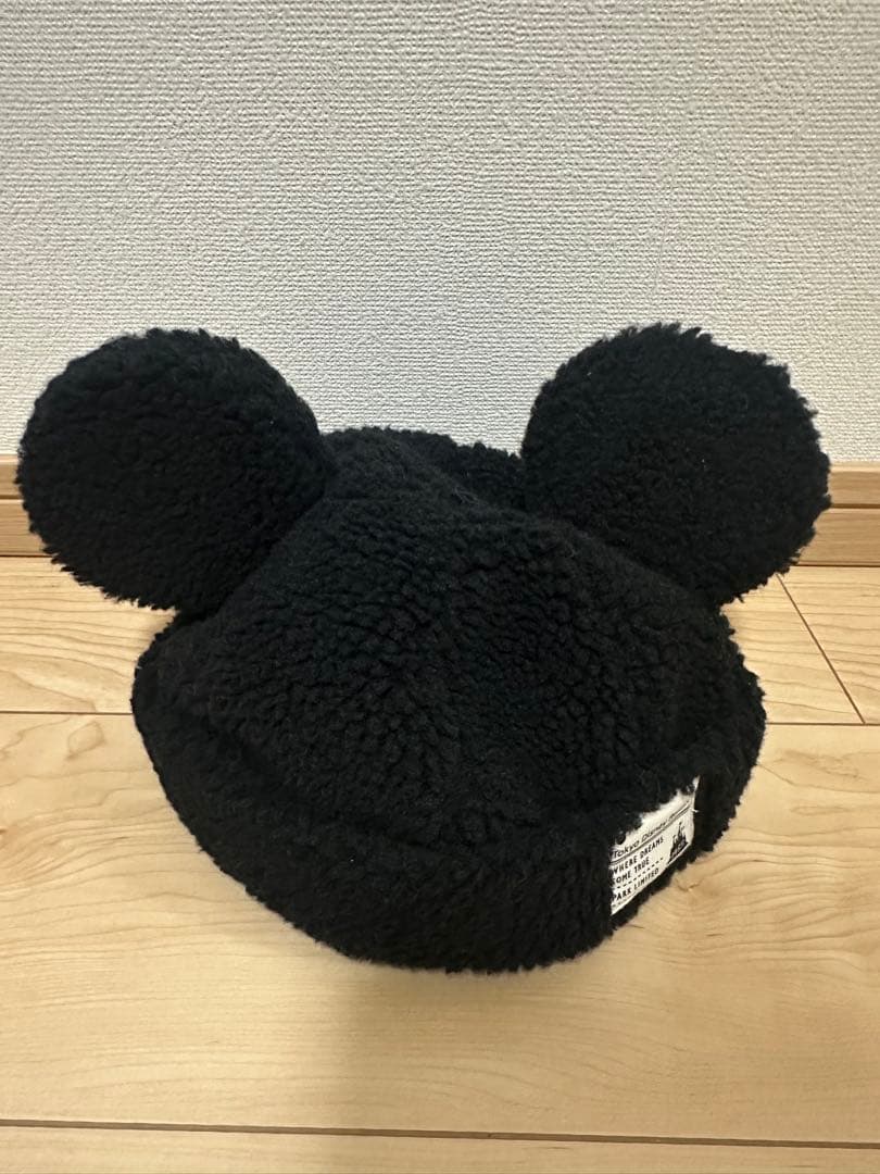 ミッキーマウス耳付きフリース帽子 - メルカリ