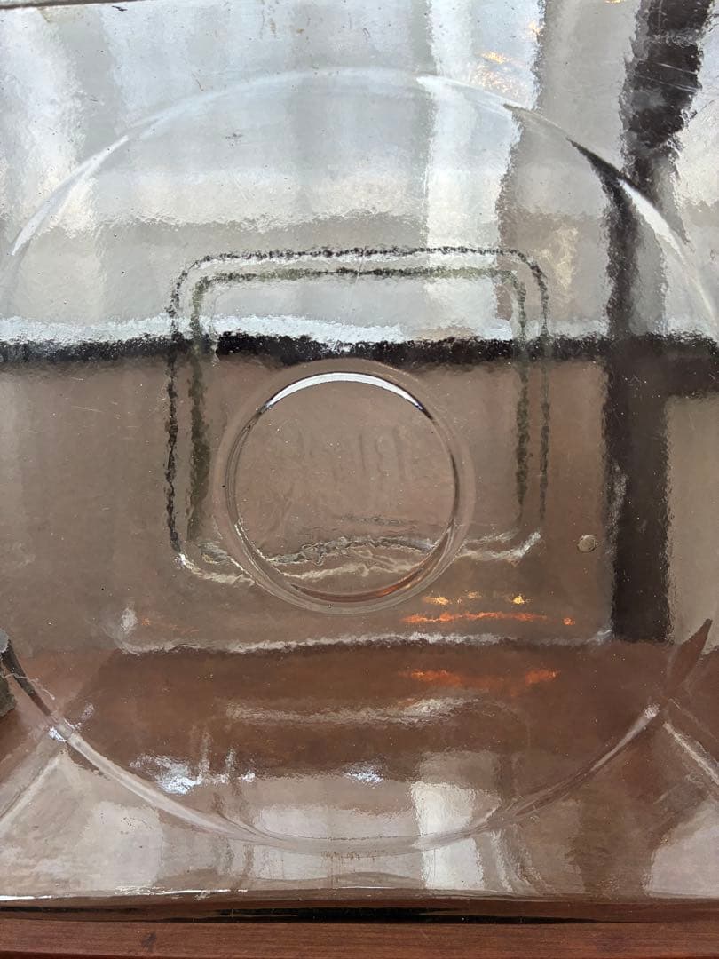 大正 特大 菓子瓶 ガラス瓶 気泡 ゆらゆらガラス 戦前 古道具