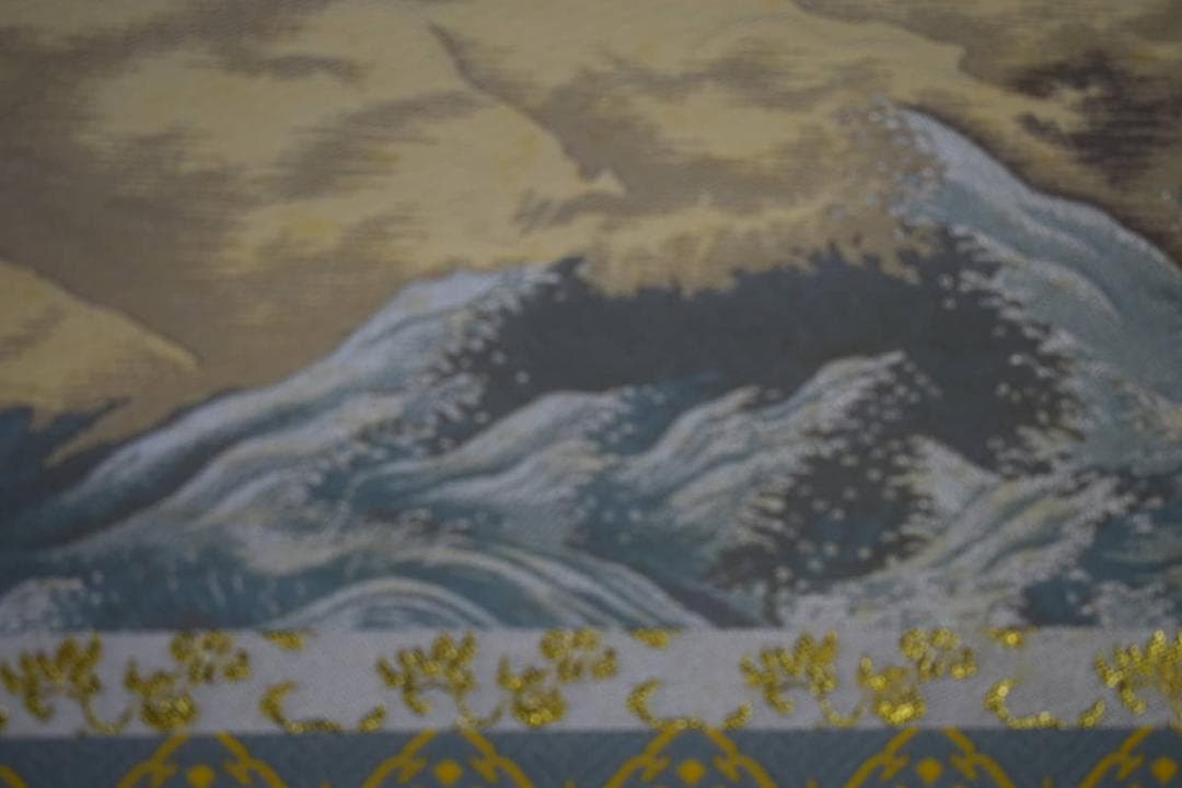 複製/横山大観/正気放光/刺繍画/桐共箱付/布袋屋掛軸HJ-379