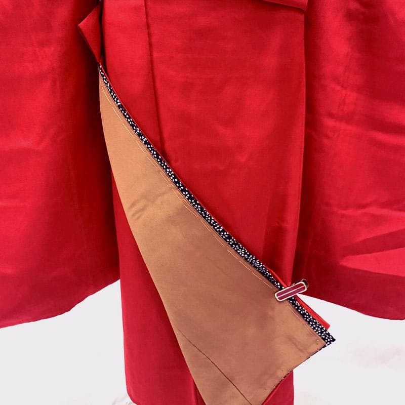 511ag59■七五三 七歳 女児 着物&袋帯&長襦袢 手鞠 駒 赤■美品