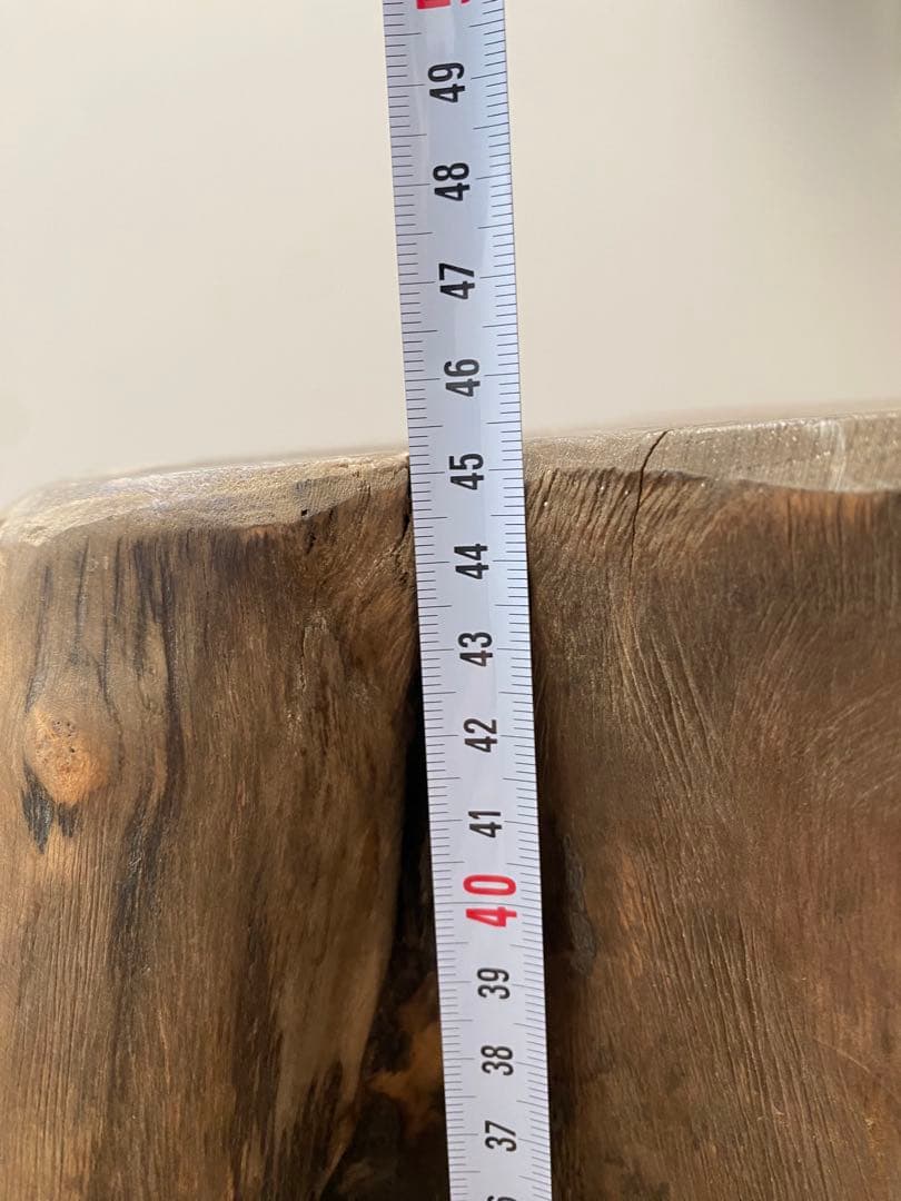 チーク無垢材　天然木　ウッドスツール　職人さん手作り　オルネドフォイユ