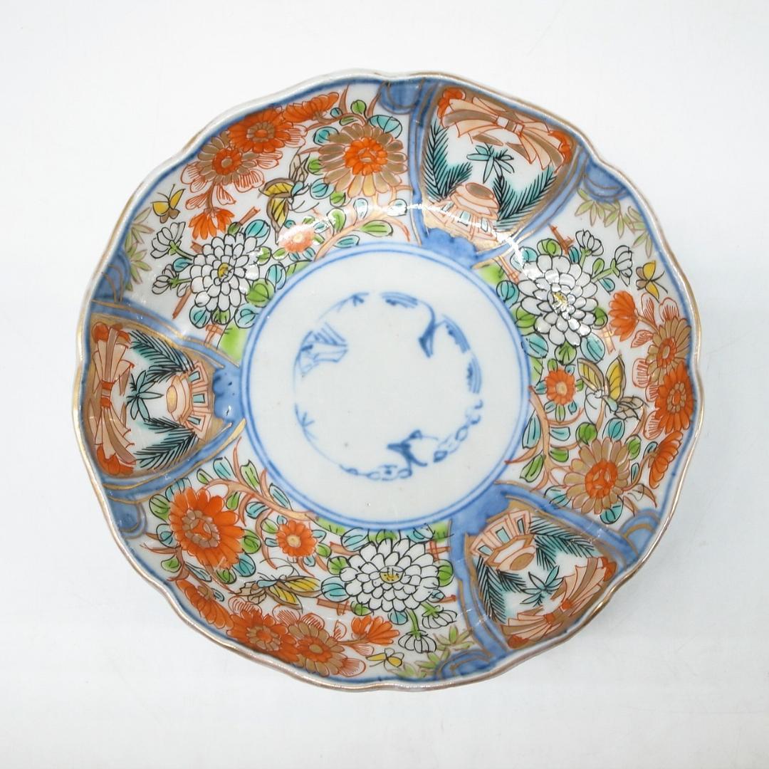 古伊万里　錦手　花尽くし文様　なます皿　2枚