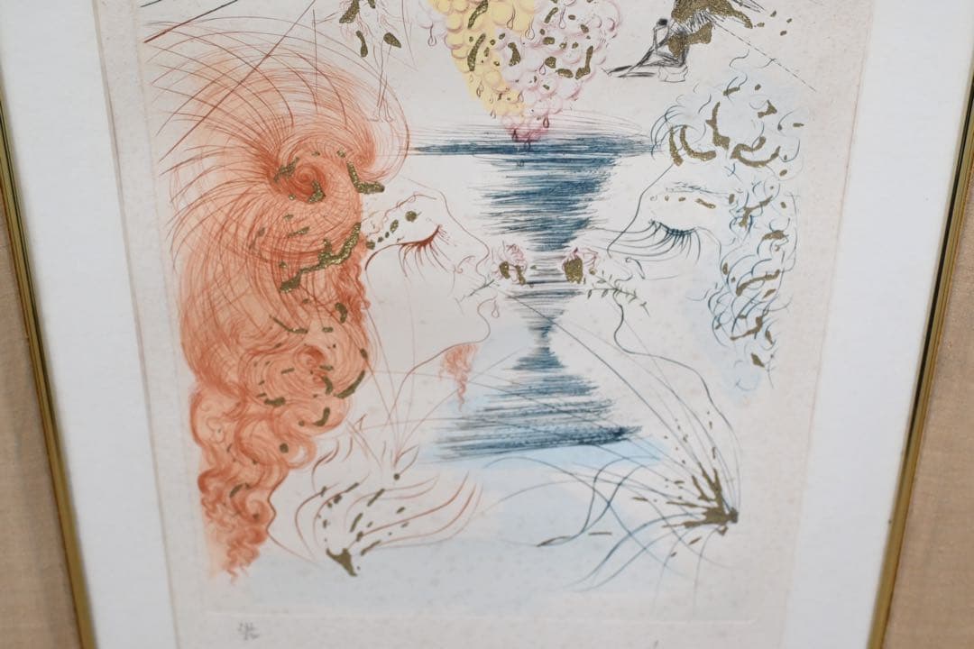 サルバドール・ダリ 版画 頌歌第６番 接吻 サイン 書類有り 1971