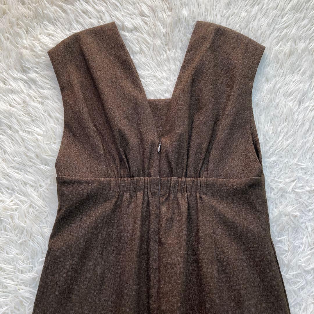 極美品✨kana ジャガード チュール セットドレス ブラウン ドレス S
